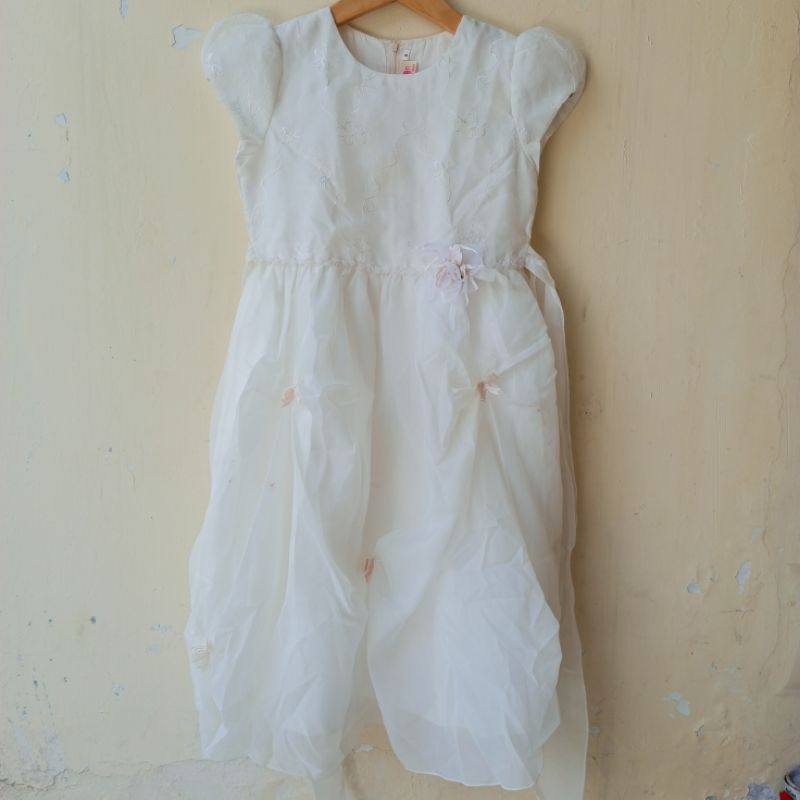 Preloved Gaun Pesta Anak Perempuan Putih | Balloon