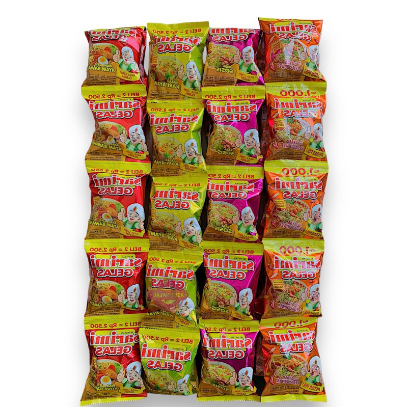 SARIMI GELAS 1 RENTENG ISI 10 PCS / MI GELAS / MI INSTAN RENTENG / MIE GELAS PEDAS DOWER / MIE GELAS