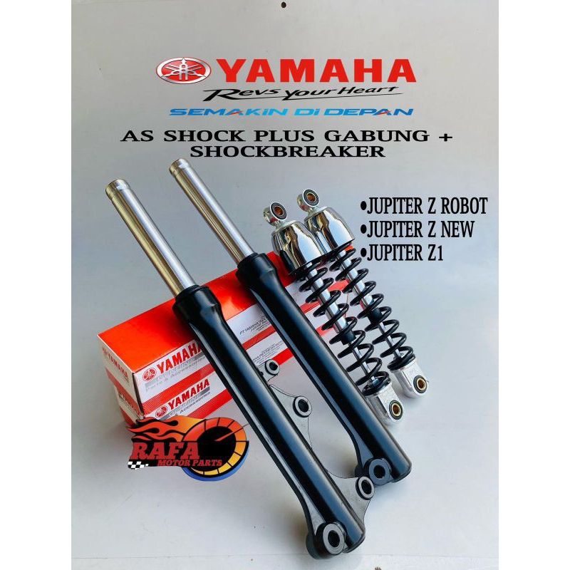 As Shock Depan Tabung + Shockbreaker Belakang Yamaha Jupiter Z New Jupiter z Robot / Jupiter Z1