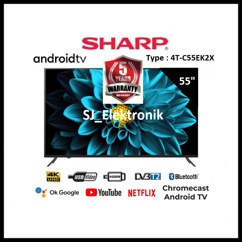 LED TV Sharp 55 Inch 4T-C55EK2X / 55EK2X AndroidTV 11 UHD 4K - 55EK2