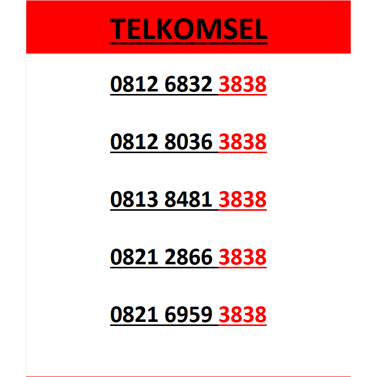 nomor cantik telkomsel simpati seri abab 3838 murah lengkap wn84 400
