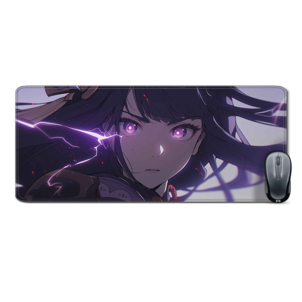 Deskmat mousepad extendedRAIDEN SHOGUN CLOSEUP SIDE-GENSHIN IMPACTmaterial Rubber