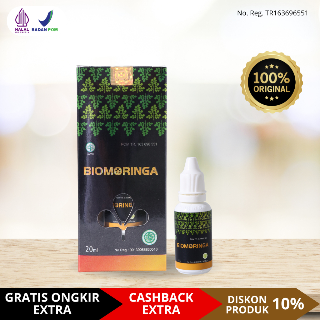 BIO MORINGA Obat Herbal Tetes Atasi Diabetes Dan Asam Urat KELOR 20 ml