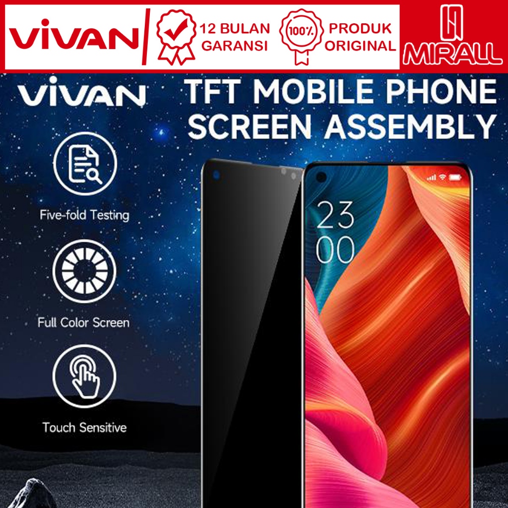 VIVAN LCD + TOUCHSCREEN FULL SET Oppo A3s/ Realme C1/ Realme 2 Original