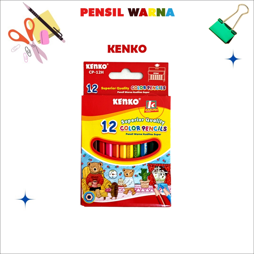 

KENKO PENSIL WARNA | PENSIL WARNA KENKO 12 WARNA | KENKO 12 COLOUR PENSIL