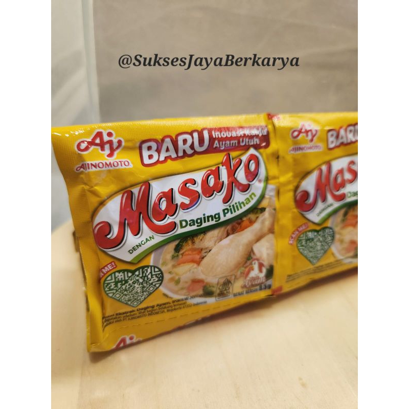 

Masako Sapi dan Ayam bumbu kaldu penyedap rasa 1 Renceng 8.5 Gram (10 pcs)