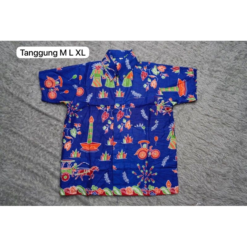 kemeja batik Betawi kemeja batik ondel-ondel seragam batik ondel-ondel.