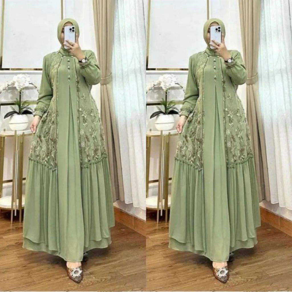 INTAN DRESS MAXY GAMIS CERUTY BABYDOLL PREMIUM GAMIS BRUKAT PAYET BAJU PESTA KONDANGAN GAMIS JUMBO