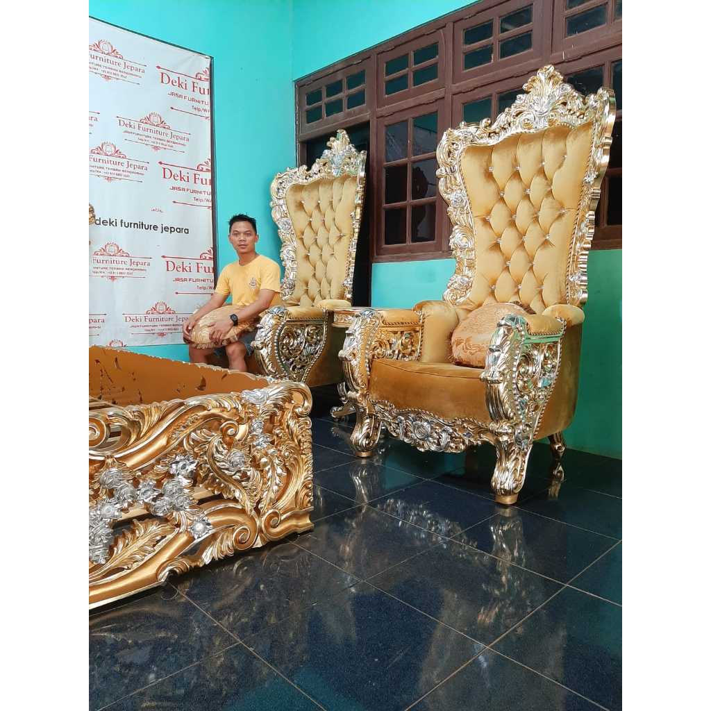 Kursi Santai Kayu Kursi Syahrini Mewah 1 Set Harga Murah Sofa Syahrini Terbaru Kursi Sultan Jepara