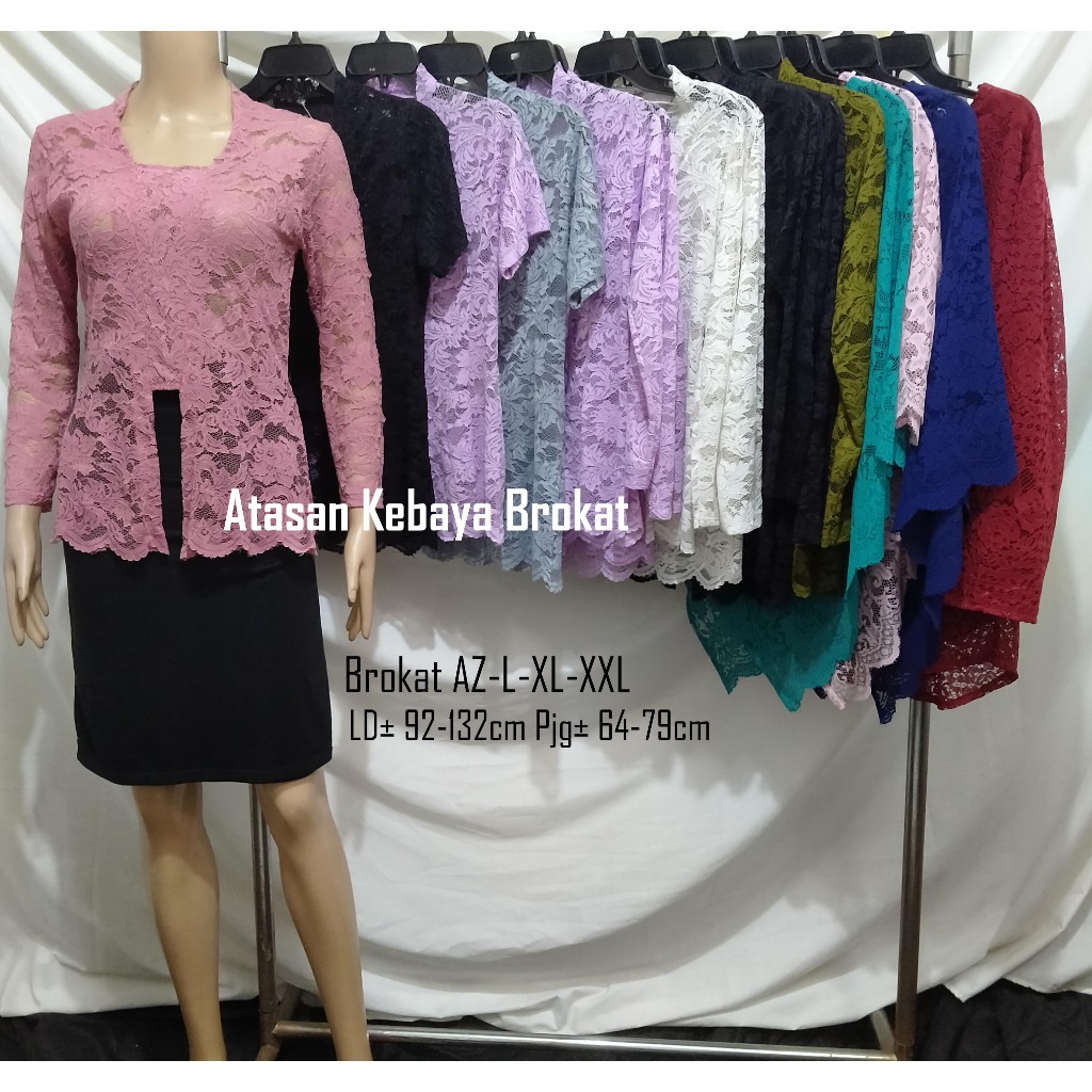 Atasan Kebaya Brokat Batik Blouse Wisuda Adat Formal Brukat Terbaru Wanita Dewasa Blus Remaja Jumbo 