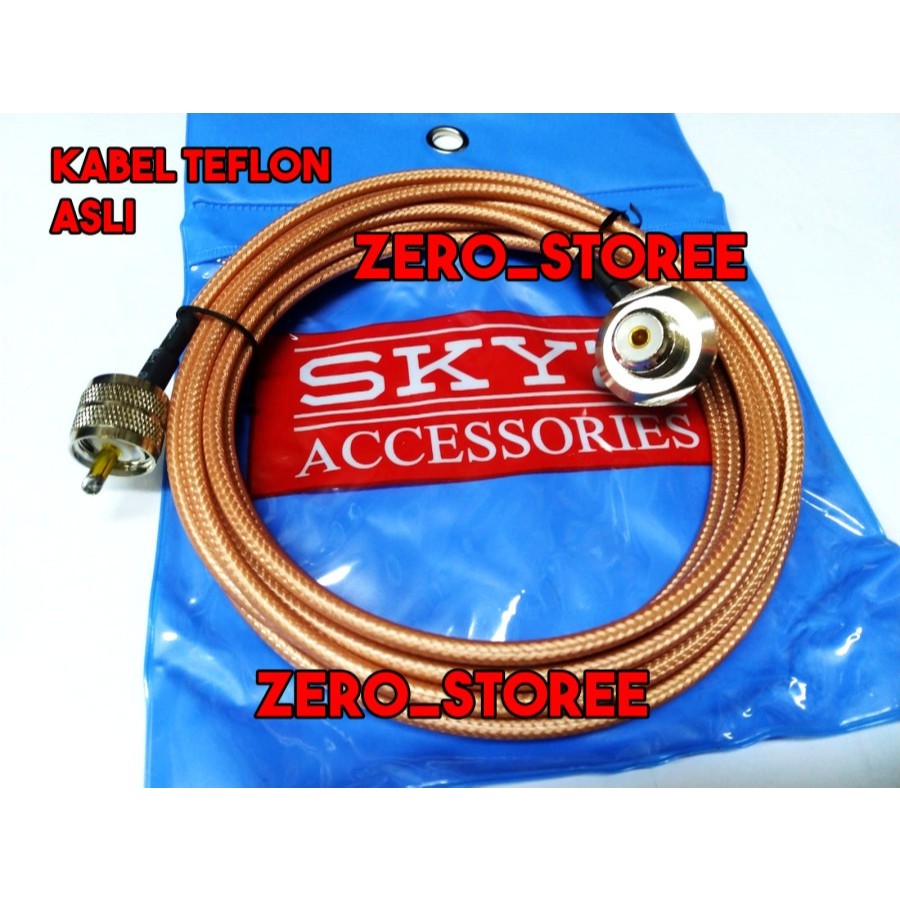 Teflon Kabel Breket antena Mobil Radio RIG RG58 ASLI Teplon kabel anti panas bracket Antenna 5 meter