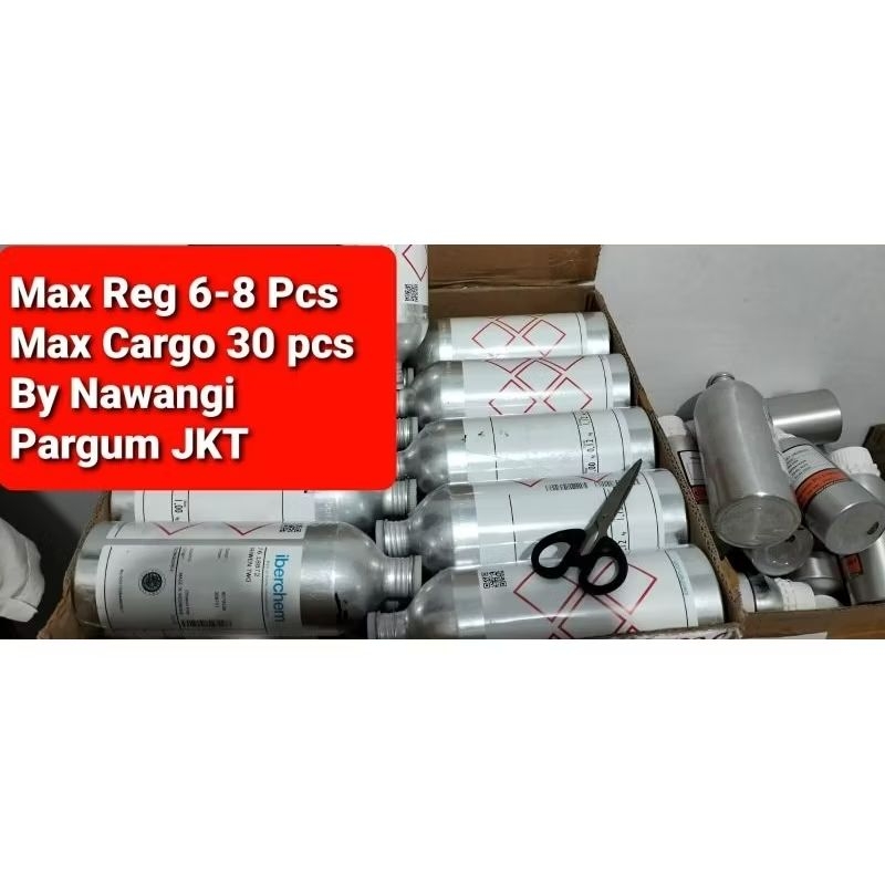 BOTOL KALENG BEKAS PARFUM IBERCHEM ,KEMASAN 1000 ML