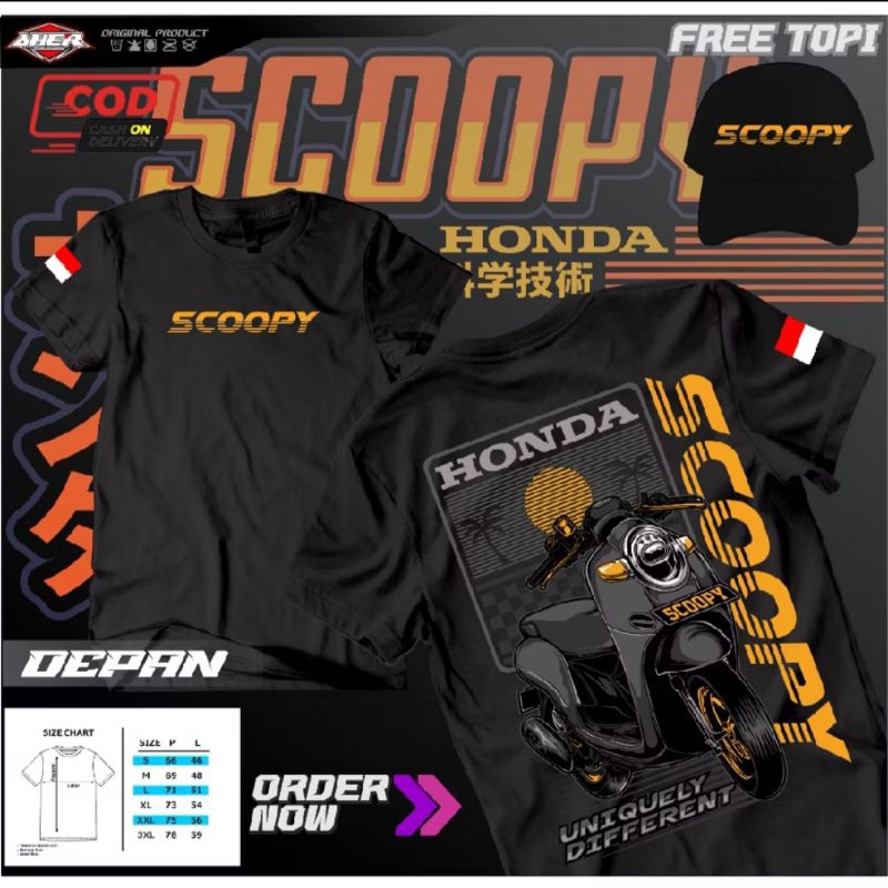 KAOS MOTOR SCOOPY FREE TOPI||KAOS SCOOPY || MOTOR SCOOPY || KAOS || KUALITAS PREMIUM