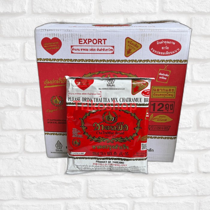 

Chatramue Thai Tea MERAH Thai Red Tea / 1 DUS isi 12 pcs / Thailand [BPOM RESMI HALAL MUI] original 400 gram