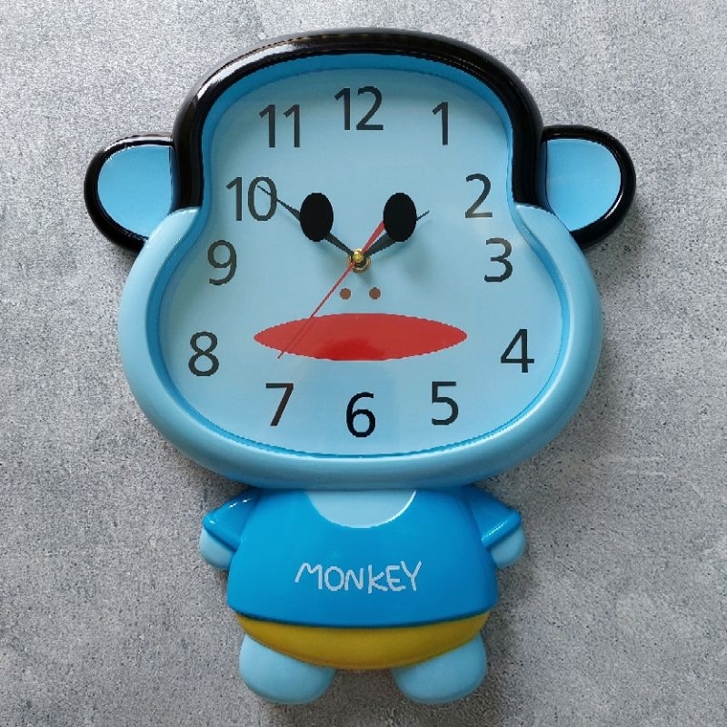 Jam dinding Sweep Dekorasi Modern Karakter Monkey Jam Dinding Besar
