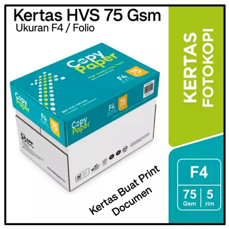 

100 Lembar Kertas HVS F4 75 Gram Copy Paper / Kertas Poto Copy