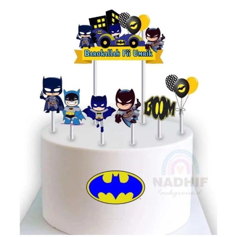 topper kue Batman,hiasan kue ulang tahun Batman,topper karakter Batman