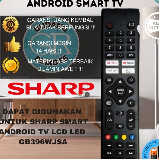 FG2 Remot Remote TV Sha Aquos LCD LED Smart Android TV GB396WJSA 2TC5DF1I 2TC42DF1I 2TC32DF1I