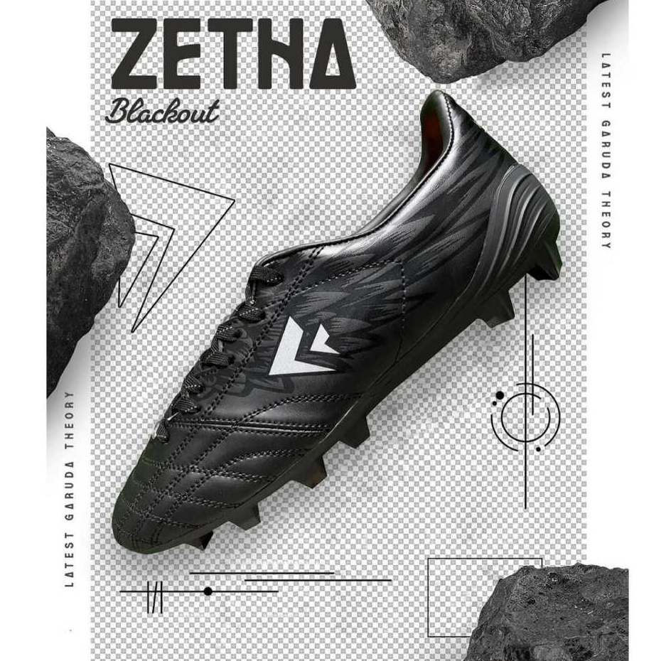 Sepatu sepak bola sevspo garuda zetha black original sepatu bola hitam cocok untuk kaki lebar