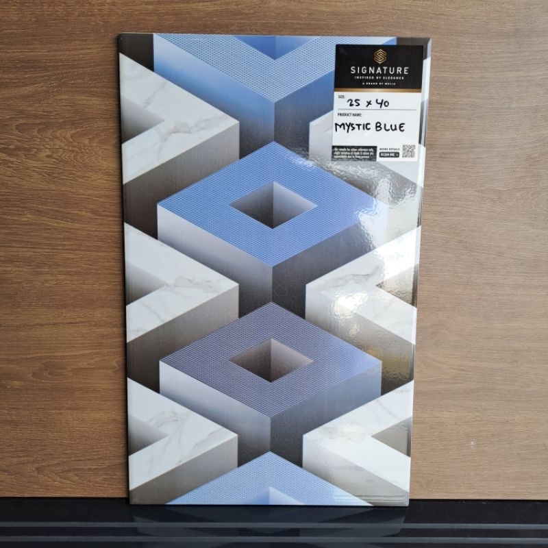 Keramik Dinding Motip 3D Mulia Signature 25x40 MYSTIC BLUE