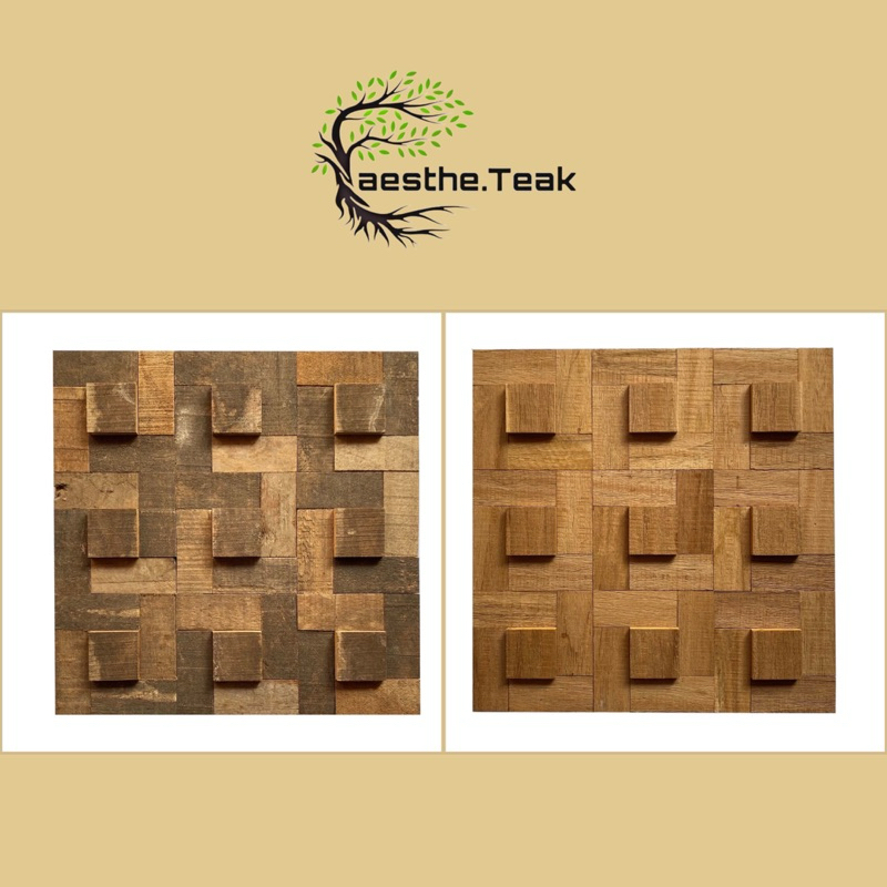 Panel dinding Wallpanel Hiasan dinding kayu jati kayu recycle natural rustic