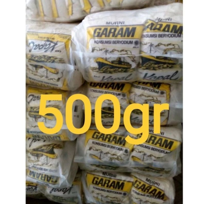 

Garam cap kapal 500gr x 20 pcs per dus Reguler dan kargo