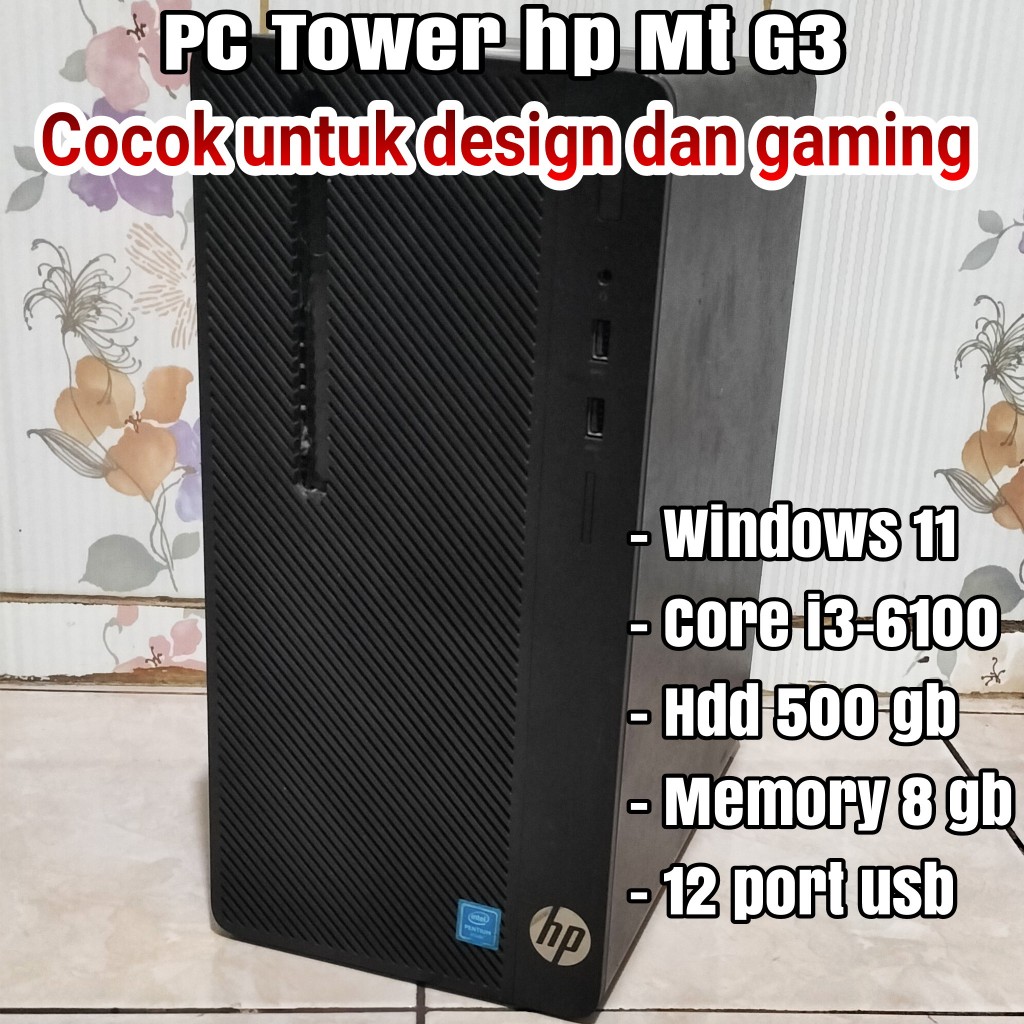 Pc build up mini tower Hp core i3 6100