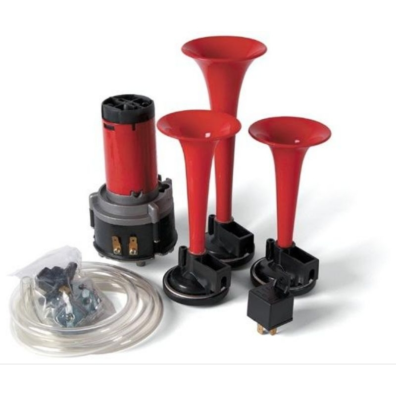 Klakson Telolet 3in1 Terompet 3 Corong Dinamo + Relay Fungsi Ke Motor dan Mobil 12volt dan 24volt