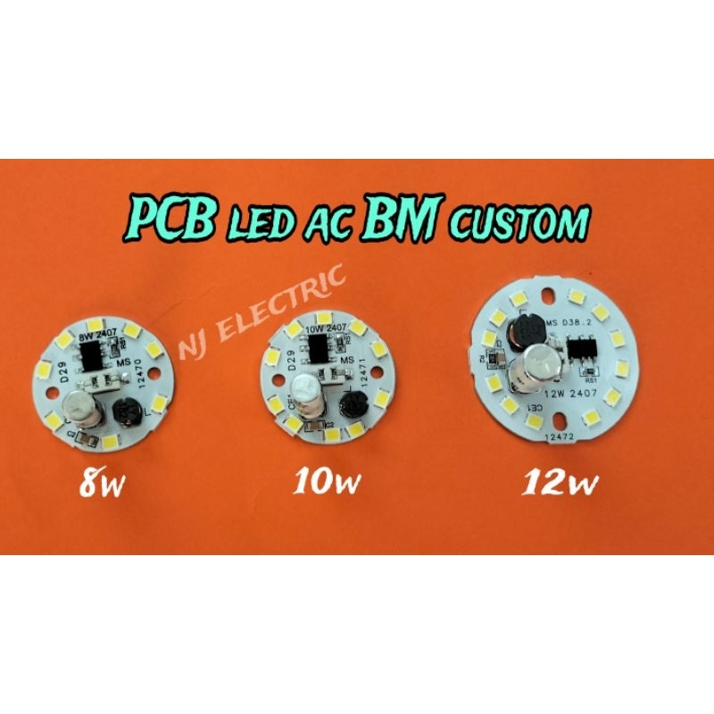 PCB Lampu LED AC BM CUSTOM DIAMETER KECIL+kabel