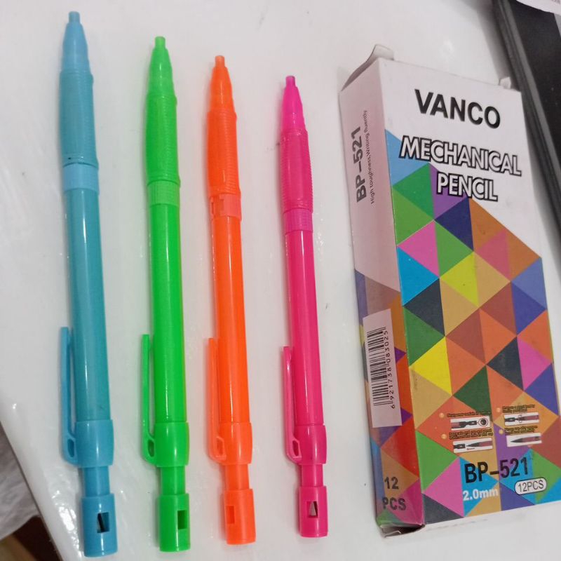 

12pcs pensil mekanik 1 set plus serutan vanco BP521