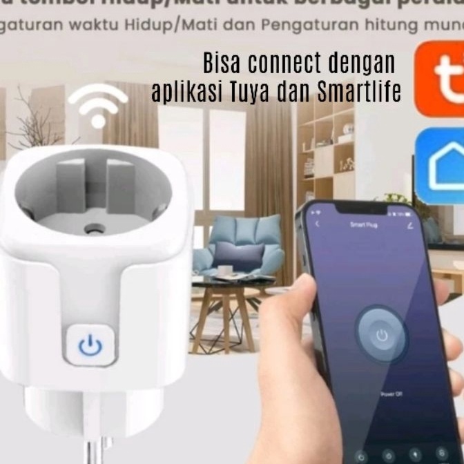 Ekstra Wifi Smart Plug Socket 16A  Wifi Stop Colokan Smart Switch