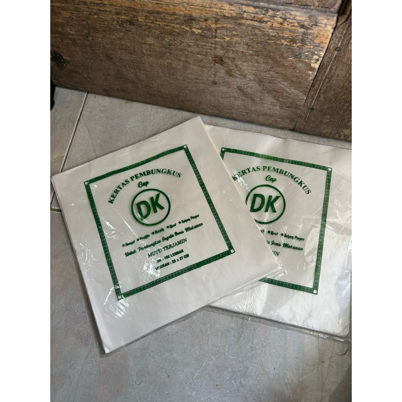 

Kertas KFC Pembungkus Nasi cap DK Isi 100 Lembar(Mutu terjamin tidak berbau)