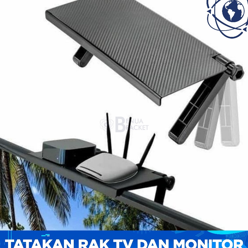 HJ6 Bracket Rak Gantung Stand Rak Atas TV Bracket Tv Screen Top Shelf Tatakan Holder Ambalan Atas TV