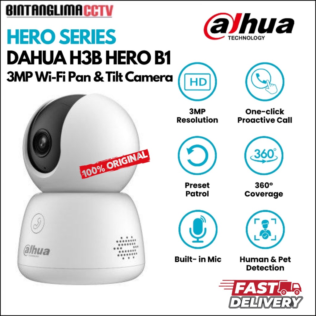 IPCam Dahua Hero B1 3MP DH-H3B Smart Indoor Pan & Tilt Wifi Camera