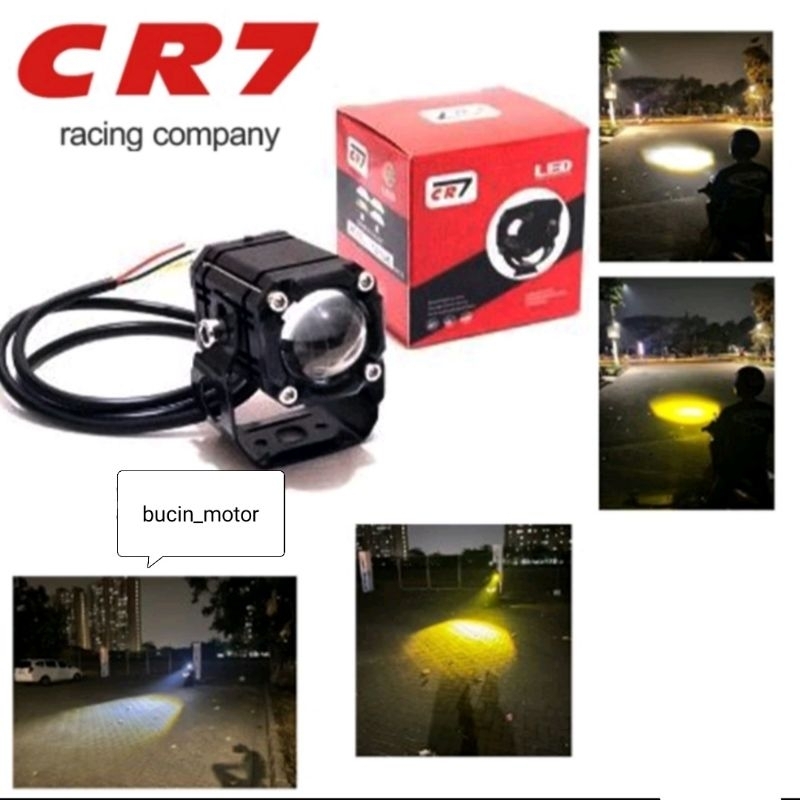 LAMPU SOROT/ LAMPU TEMBAK LASER 1 MATA CAHAYA PUTIH KUNING CR7