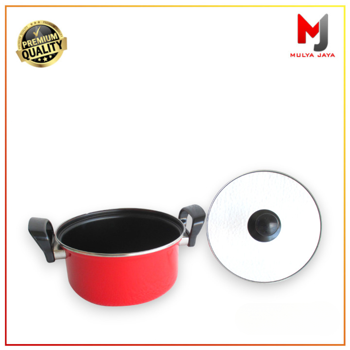 Mulya Jaya Dutch Oven Set Tutup Kaca Panci Serbaguna 18cm Maspion