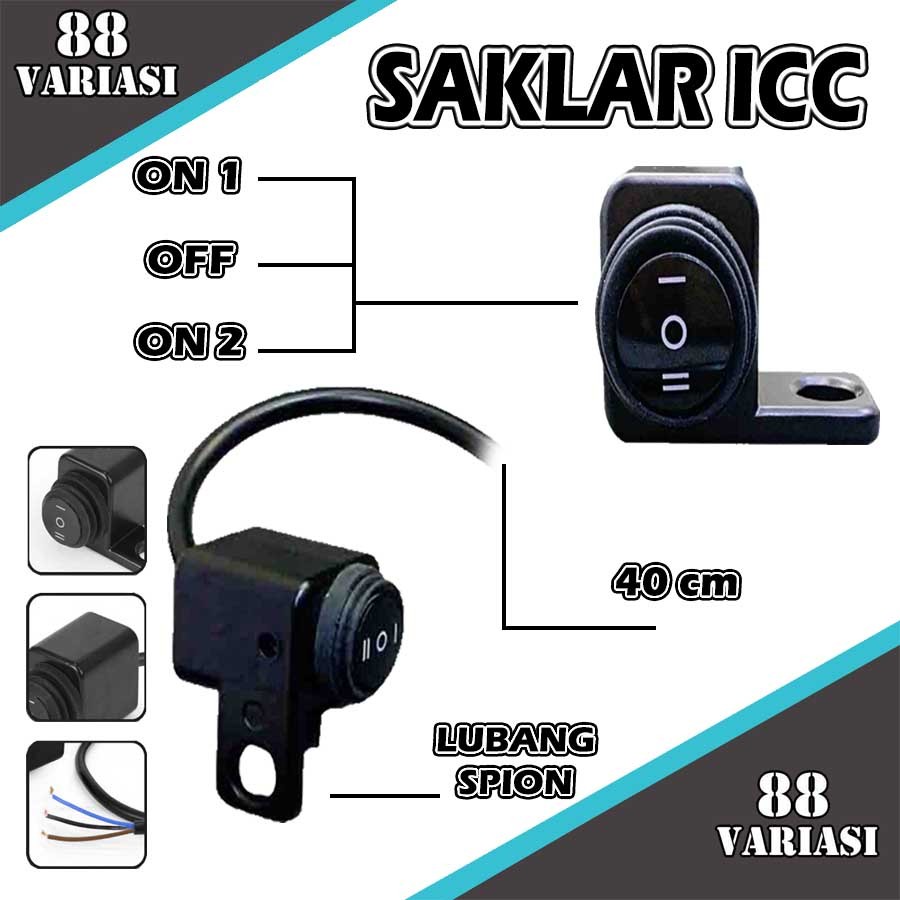 SAKLAR LAMPU LED FOGLAMP MOTOR MEREK ICC
