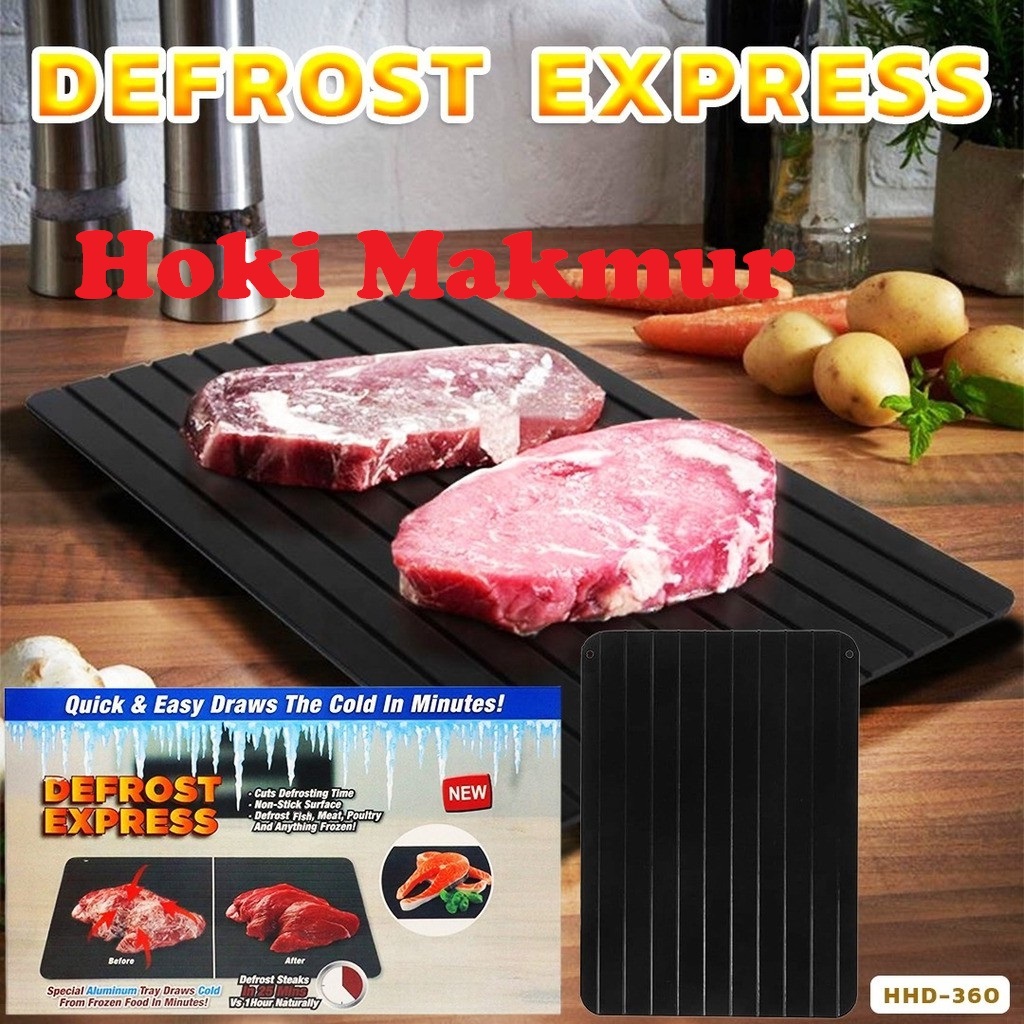 (pakai Box) Pencair Daging Beku Defrosting Defrost Tray Plate Talenan Alas Pencair Es Ayam Ikan Sapi