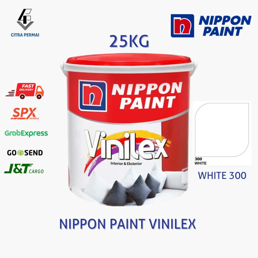 NIPPON PAINT CAT TEMBOK VINILEX WHITE 300 25KG / CAT TEMBOK NIPPON PAINT / CAT TEMBOK PUTIH / CAT TE