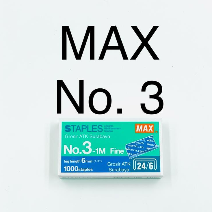 

( StaLand / DAPAT 1 PAK KECIL ) ISI STAPLES MAX No.3-1M / No. 3 Original Asli