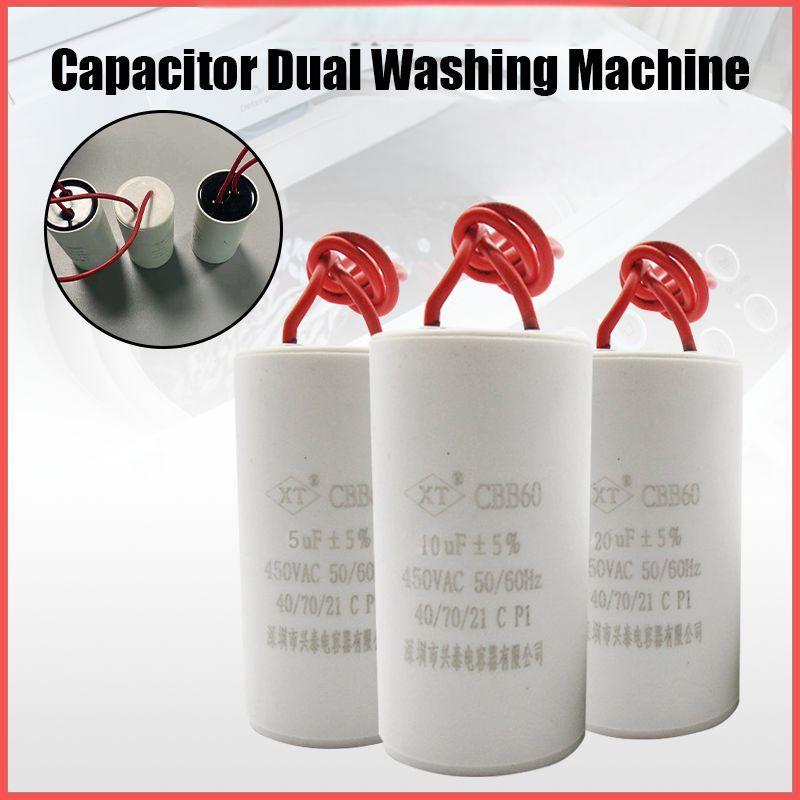 Kapasitor Mesin Cuci 2 Tabung CBB60  4/6/8/10/15/20/30UF 450VAC Body Bulat untuk menambah tenaga pad