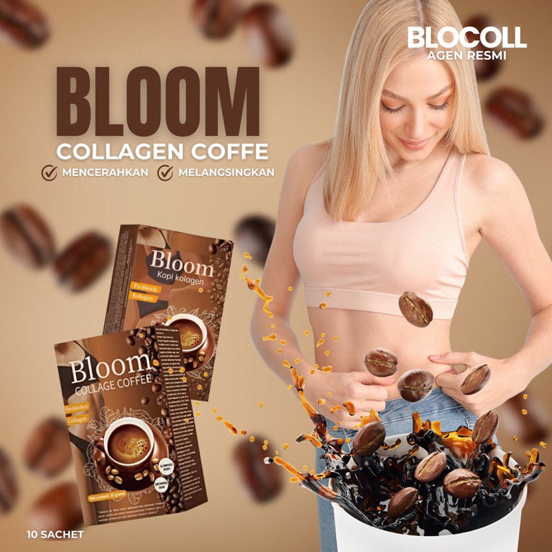 

BLOOM COLLAGEN COFFEE Kopi Pelangsing Isi 10 Sachet Kopi Diet Alami Penurun Berat Badan Perawatan Tubuh