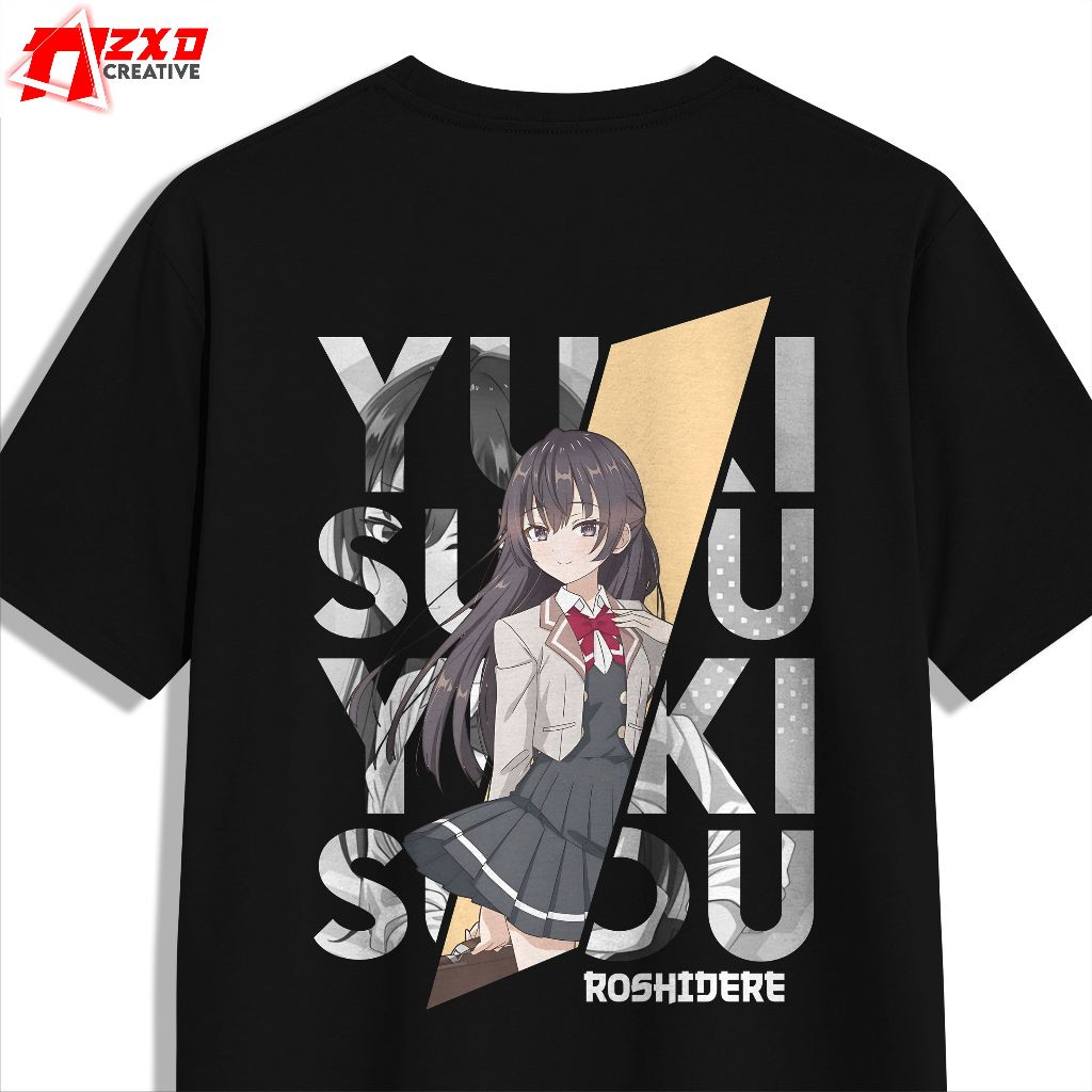 Kaos Yuki Suou Roshidere | Putih/ Hitam | Pria/ Wanita | T-shirt Yuki Suou Roshidere | White/ Black 