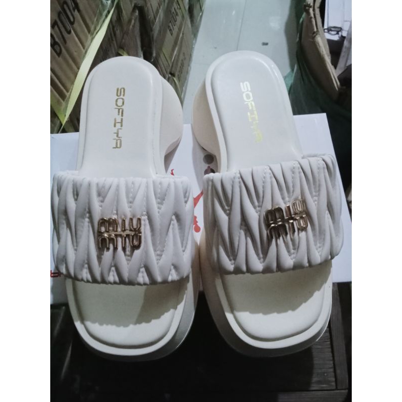 Sendal Wedges Kokop Wanita Sofiya Import Asli/Sandal Hak Tinggi 5cm Import
