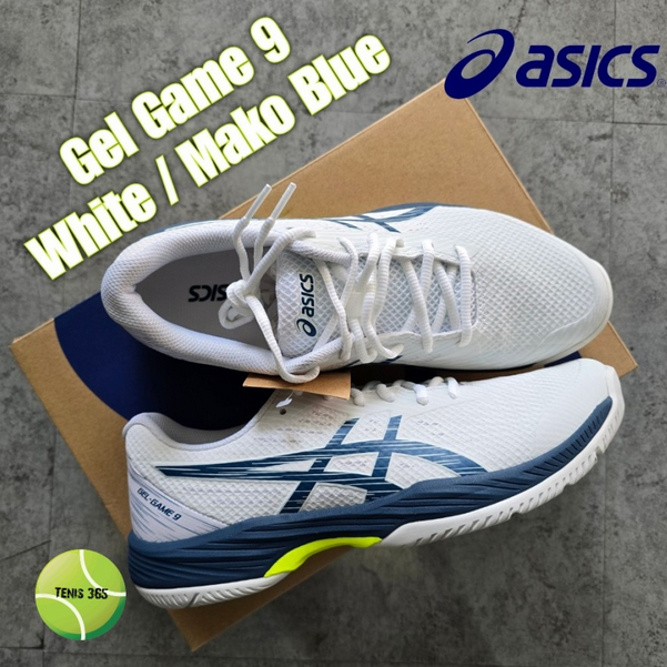 Sepatu Tenis Asics Gel Game 9 - White / Mako Blue