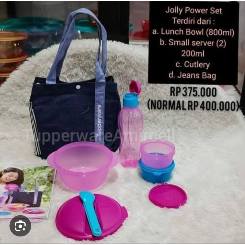 Jolly power set with gift / wadah bekal dewasa