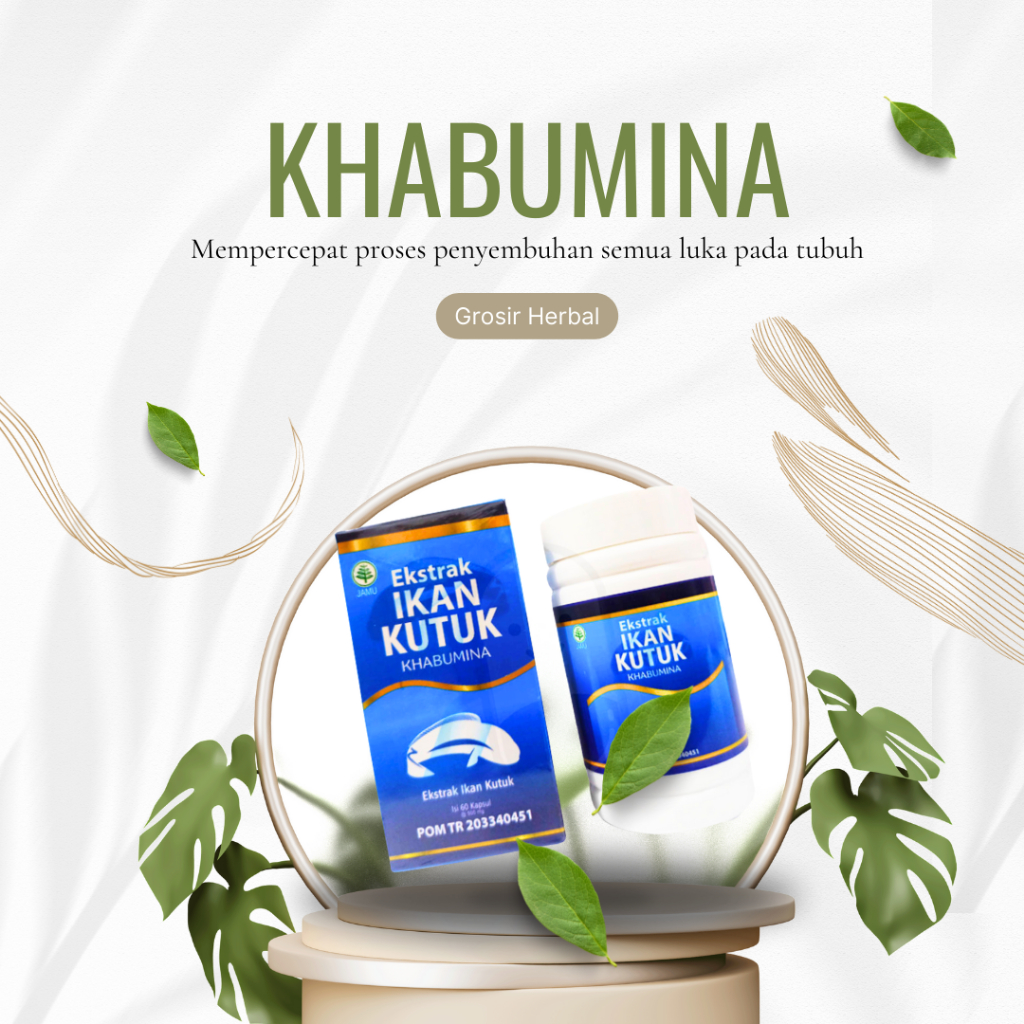Kapsul Kutuk Khabumina BPOM  | Kutuk Premium | Kapsul Ikan Gabus plus Gamat Emas | Obat Penyembuh Lu