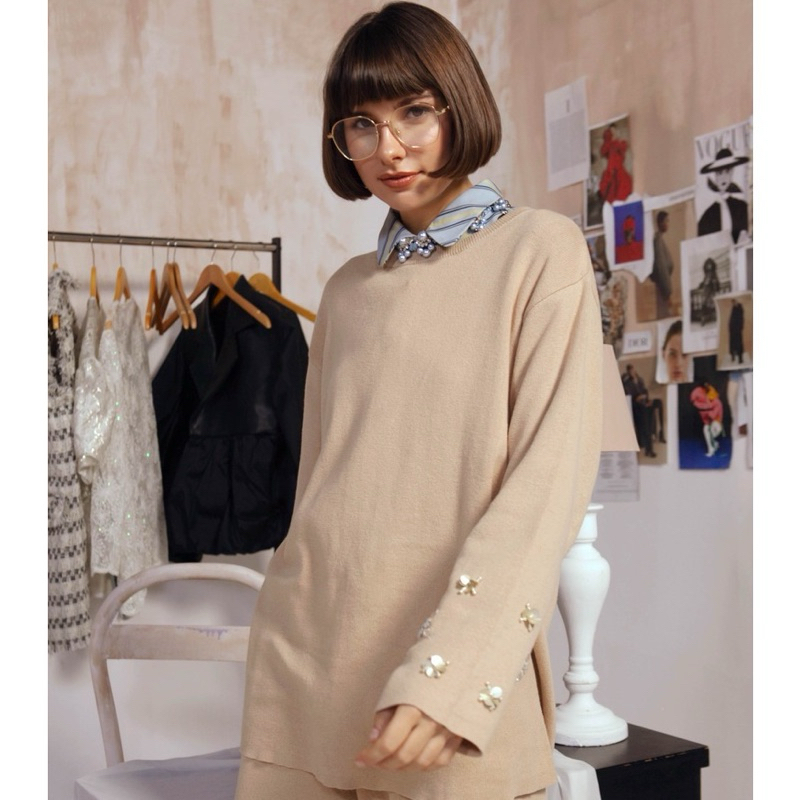 Seya Knit Top Beige Aleza Label