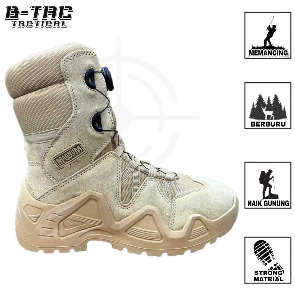 [037 Coklat] Sepatu Boots  Pria / Sepatu Tactical  8 inc  Bahan Bludru Cordura /Sepatu Pria Boots Ta
