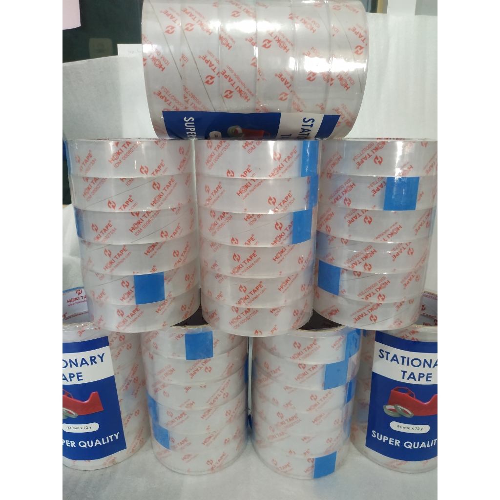 

Isolasi / Selotip Hoki Tape 24mm X 72yard (1 inch) Super Clear 1 slop (6 rol/pcs)